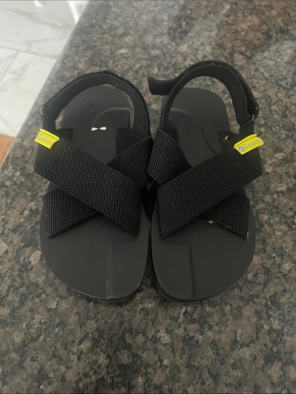 The Healing sole Women Black Strappy Sandals - Comfortable Everyday Wear